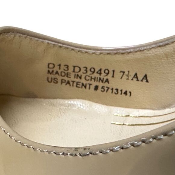 Cole Haan Nike Air Pumps Heels Nude Tan Patent Leather Platform Size 7.5 AA - Picture 11 of 14